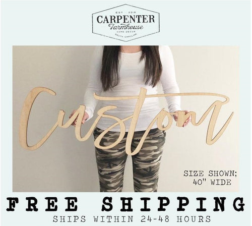 Personalized Custom Name Wood Sign in 27 Fonts