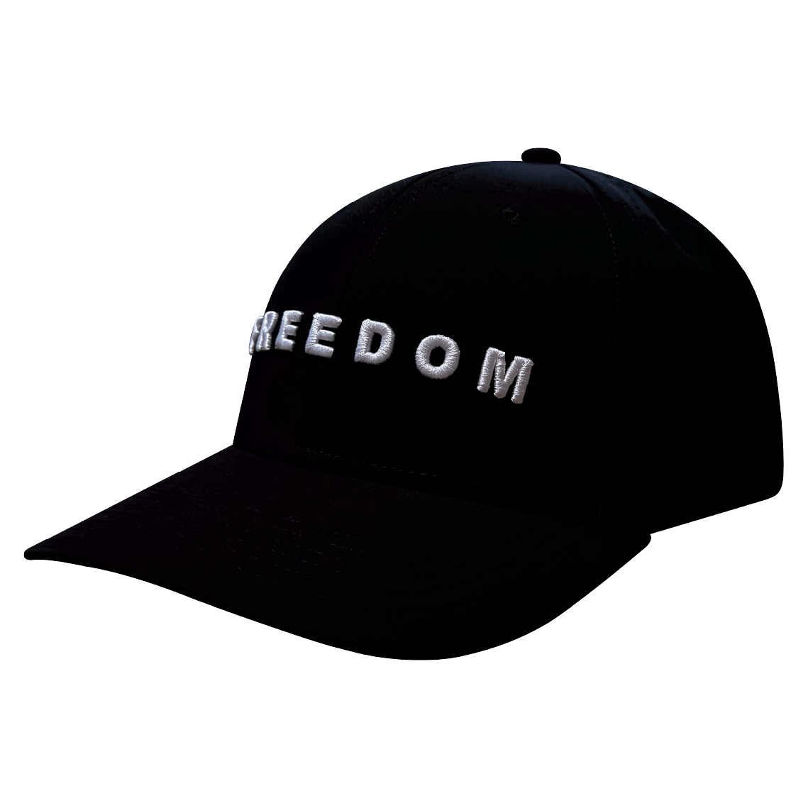 FREEDOM Hat - Black - Baseball Hat Fit - Laser Mesh
